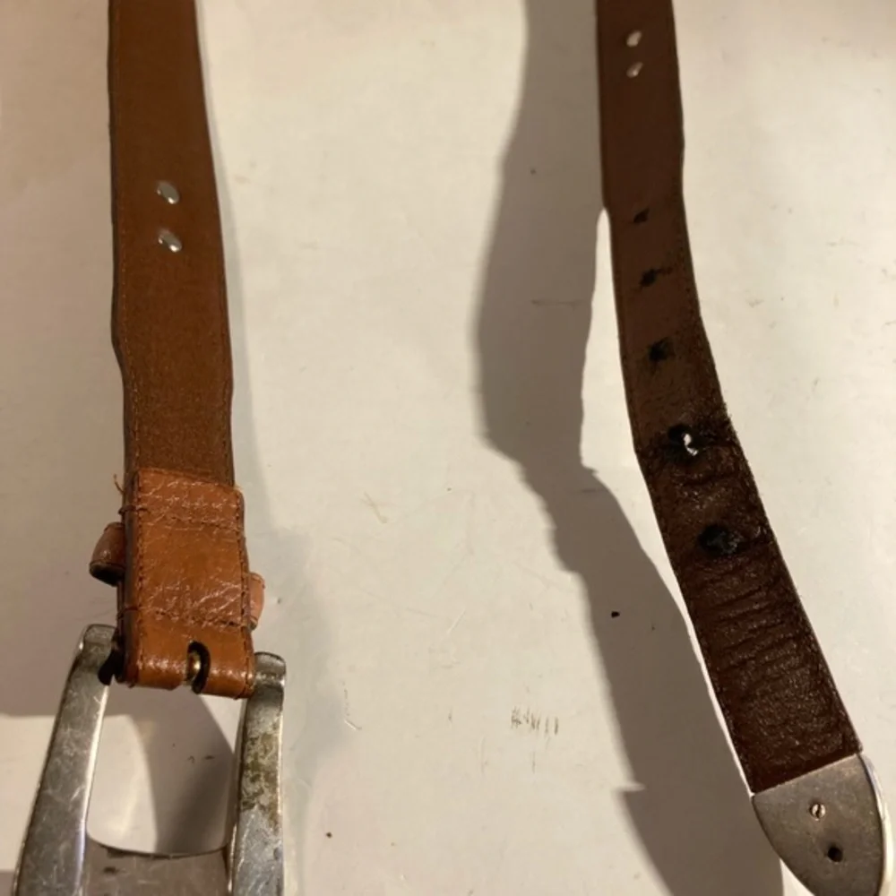Vintage Colt American Brown Leather With Silver Medallions Golf Belt
